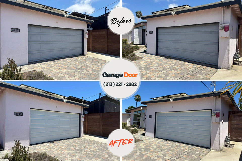 Before and after: garage door repair Rossmoyne, OH